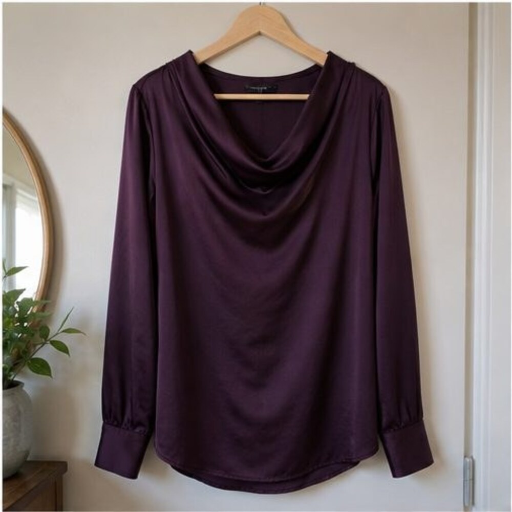 Taupe Ruffle Blouse - Picture 1 of 6